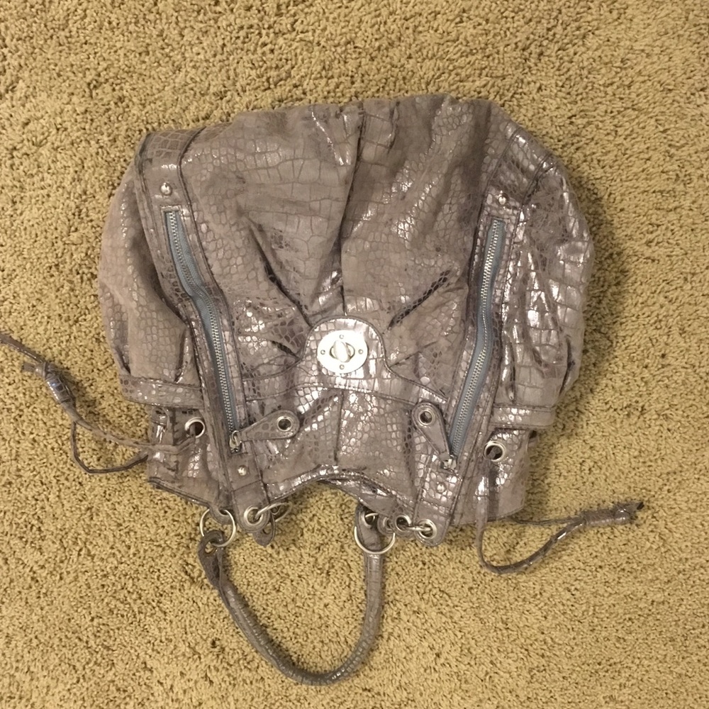 Silver shoulder bag purse
